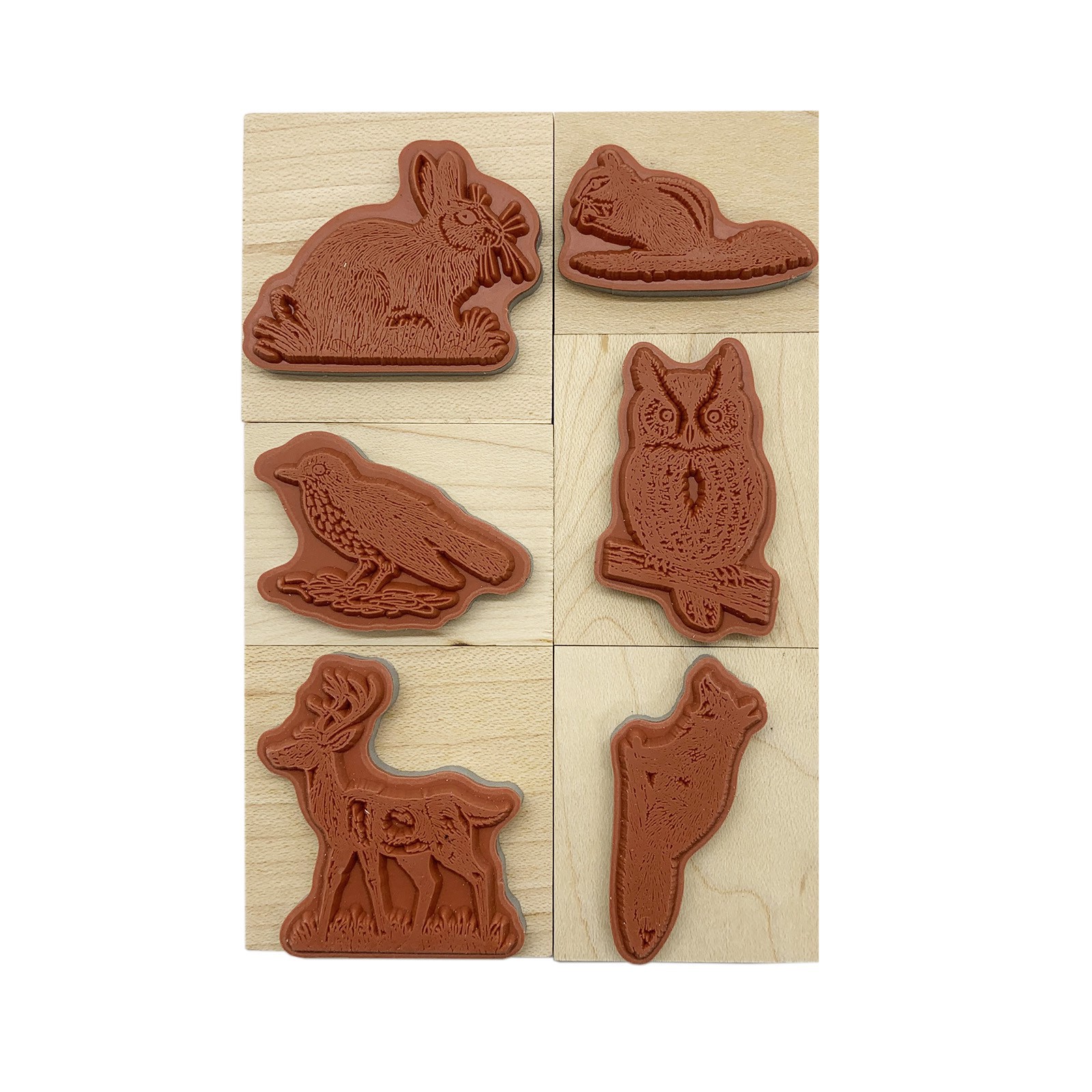 slide 2 of 6, Woodland Animals Wood Stamp Set By Recollections, 3.25 in x 4.75 in