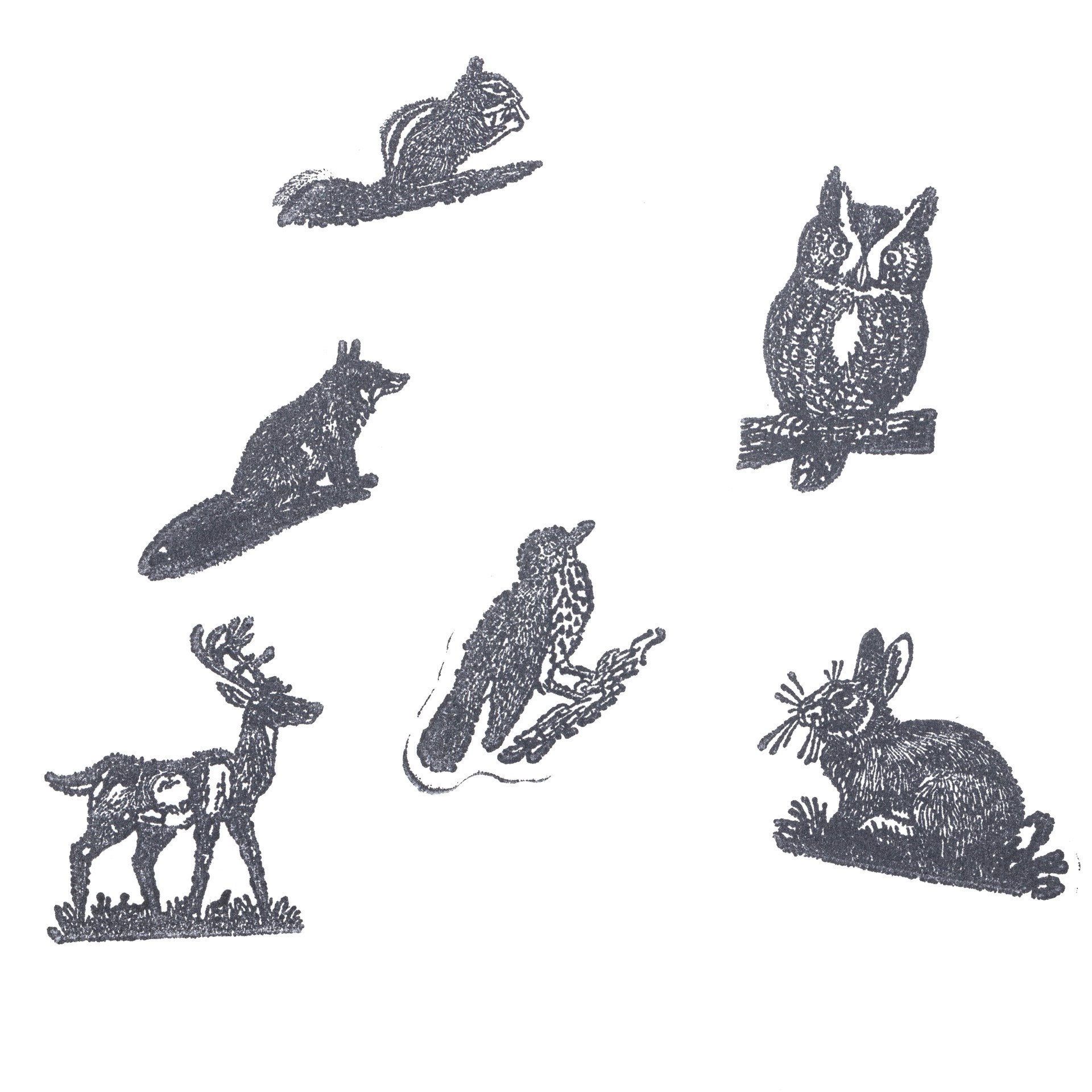 slide 5 of 6, Woodland Animals Wood Stamp Set By Recollections, 3.25 in x 4.75 in