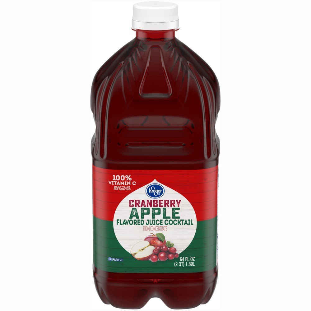 slide 1 of 4, Kroger Cranberry Apple Juice Cocktail - 64 fl oz, 64 fl oz