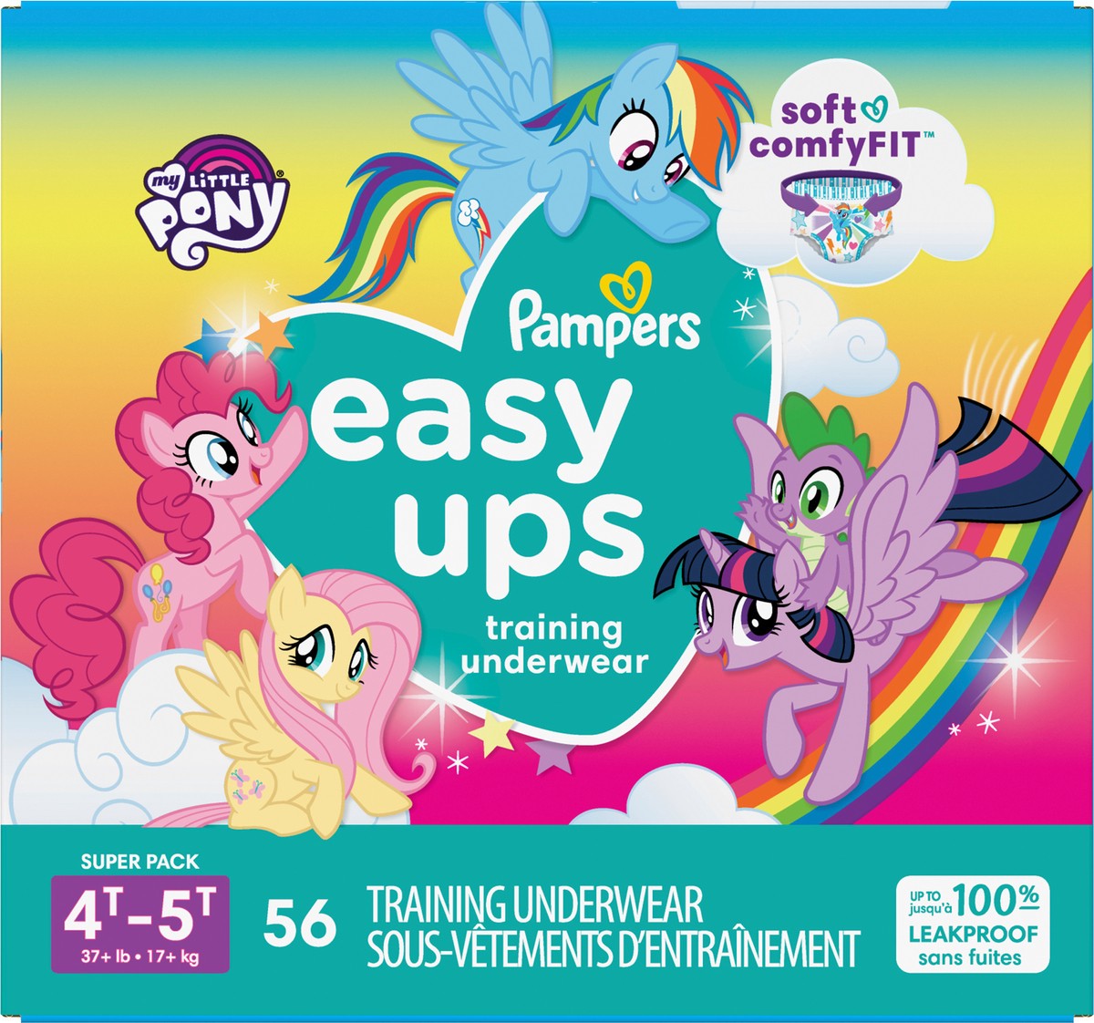 slide 4 of 4, Pampers Easy Ups Training Underwear Girls Size 6 4T-5T 56 Count&nbsp;, 56 ct