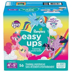 Pampers Easy Ups Training Underwear Girls Size 6 4T-5T 56 Count&nbsp;