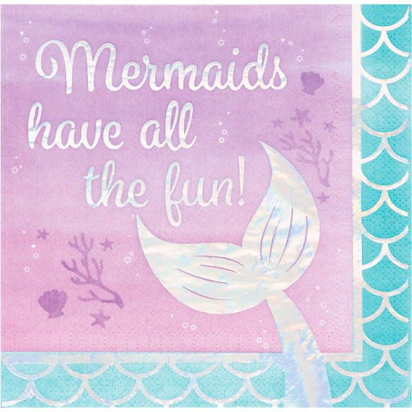 slide 1 of 1, Creative Converting Mermaid Shine Lunch Napkin, 16 ct