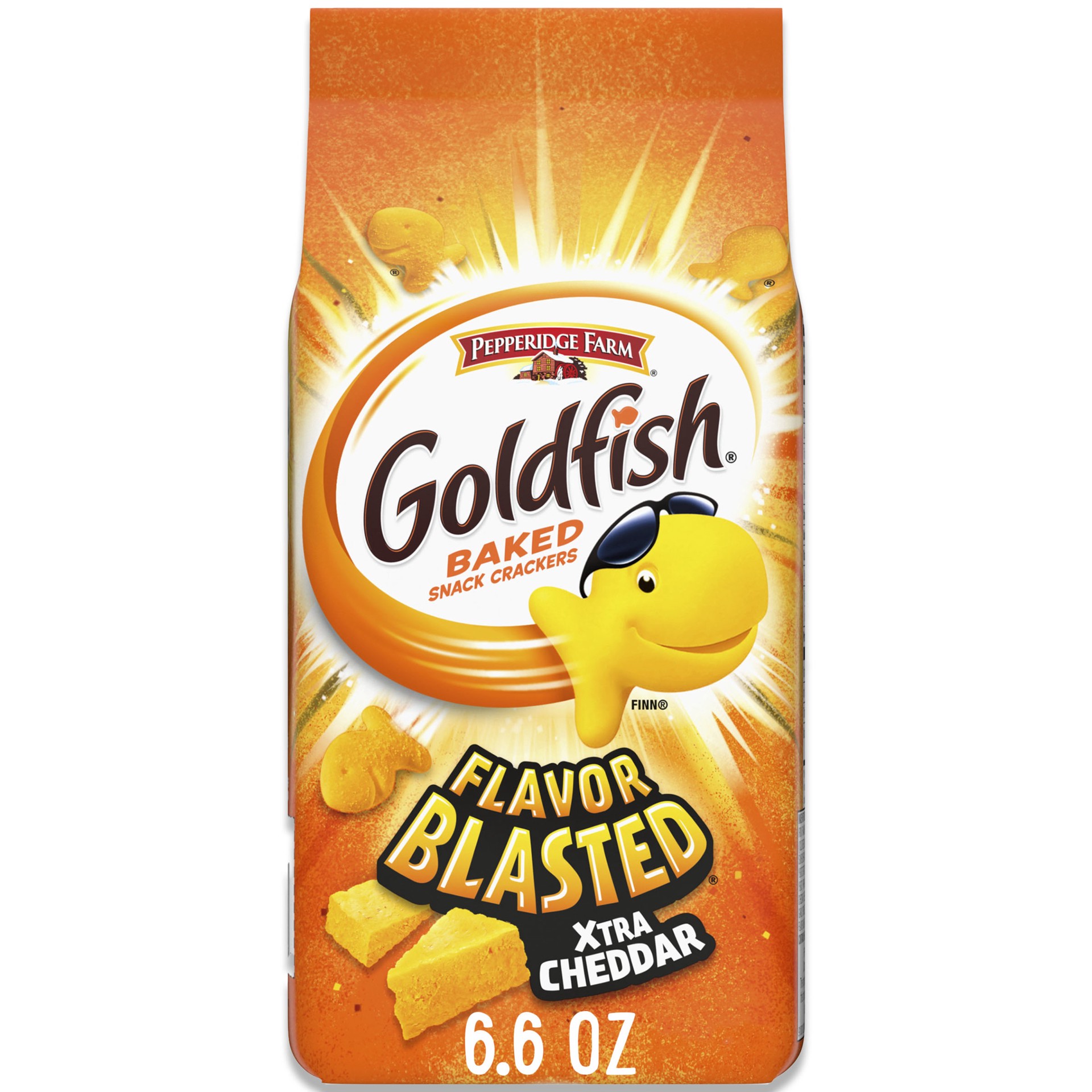 slide 1 of 5, Pepperidge Farm Goldfish Flavor Blasted Xtra Cheddar Cheese Crackers, 6.6 oz Bag, 6.6 oz