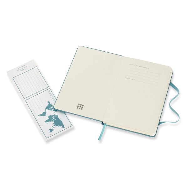 slide 4 of 5, Moleskine Classic Hard Cover Notebook, 3-1/2" X 5-1/2", Ruled, 192 Pages (96 Sheets), Reef Blue, 5.5 in