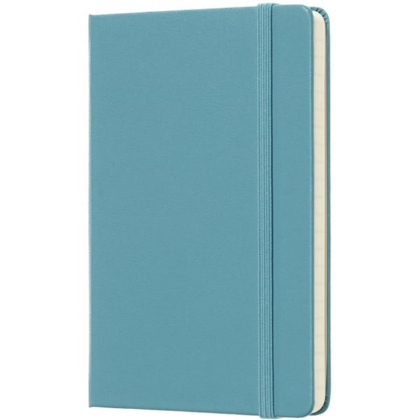 slide 5 of 5, Moleskine Classic Hard Cover Notebook, 3-1/2" X 5-1/2", Ruled, 192 Pages (96 Sheets), Reef Blue, 5.5 in