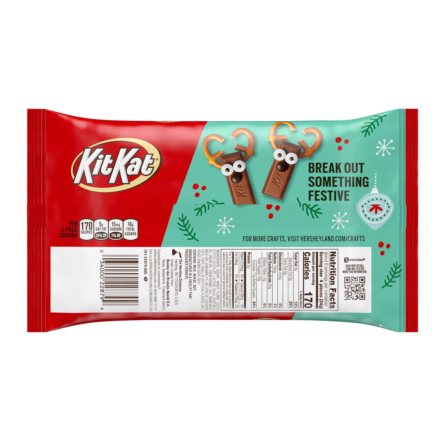 slide 2 of 5, KIT KAT Miniatures Milk Chocolate Wafer Candy Bars, Holiday, 7.5 Oz Bag, 7.5 oz