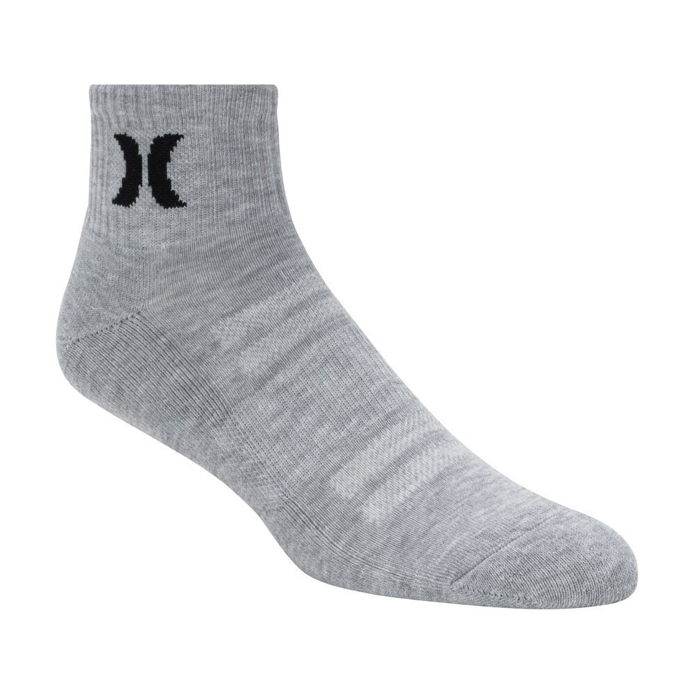 slide 4 of 5, Hurley Mens Quarter Crew Socks, 6 ct