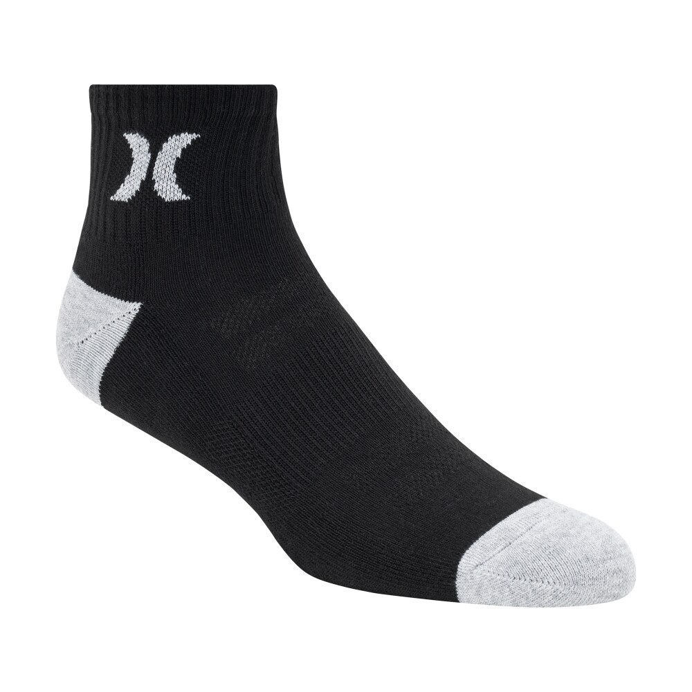 slide 2 of 5, Hurley Mens Quarter Crew Socks, 6 ct