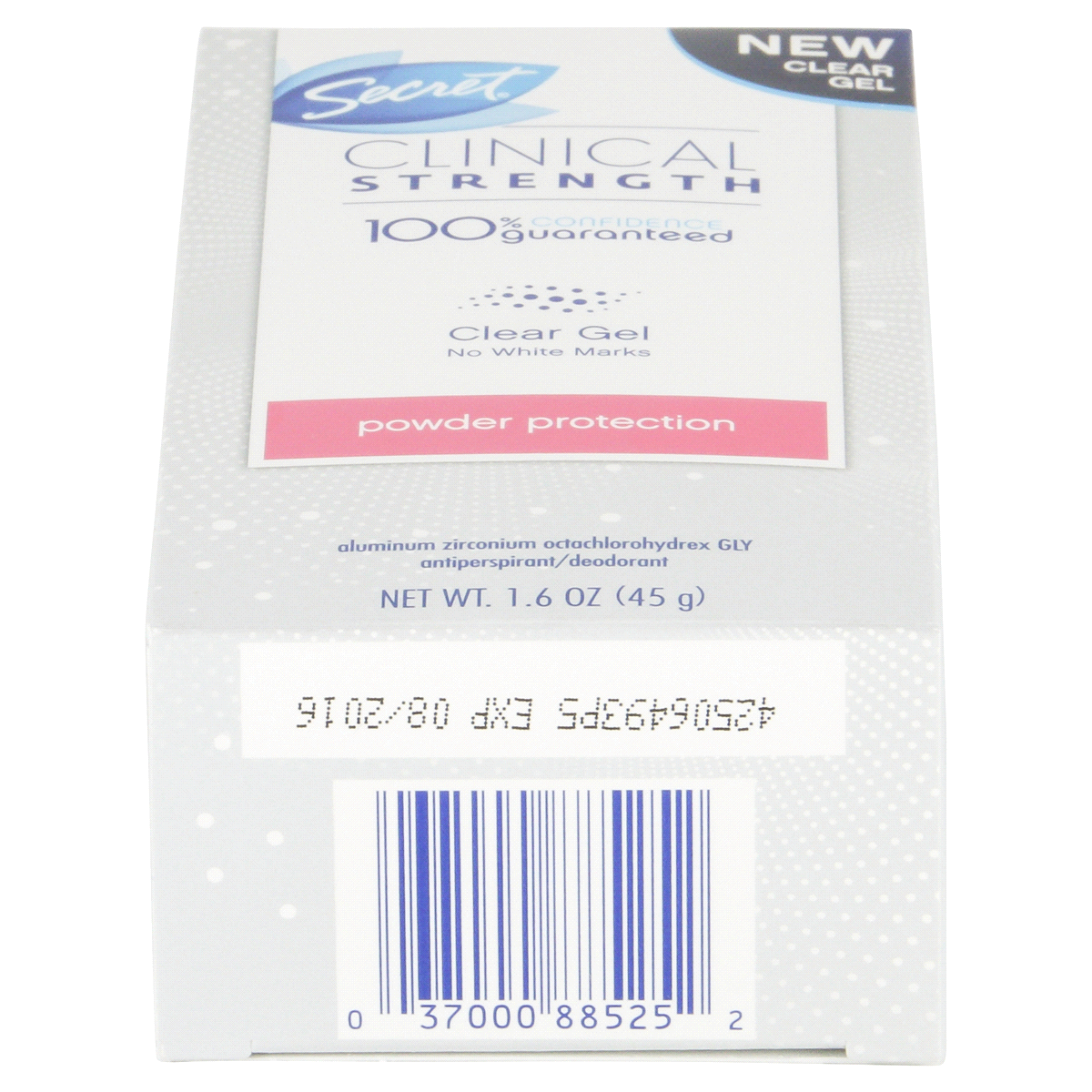 slide 5 of 7, Secret Clinical Strength Powder Protection Clear Gel Antiperspirant/Deodorant 1.6 oz, 1.6 oz