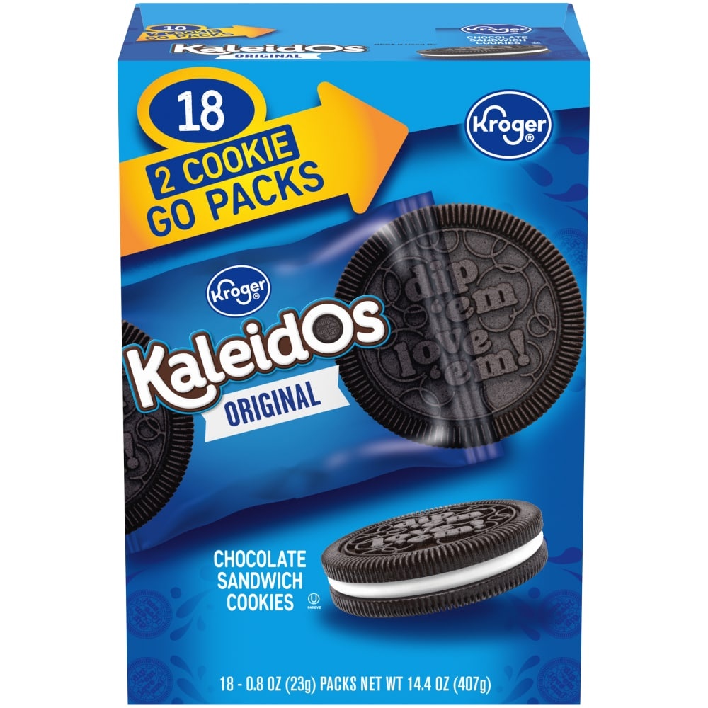 slide 1 of 1, Kroger Kaleidos Original Chocolate Sandwich Cookies, 18 ct  0.8 oz