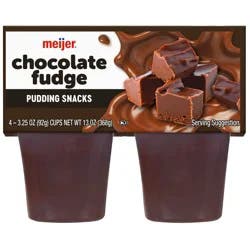Meijer Pudding Snack Choc Fudge 4/3.25 Oz
