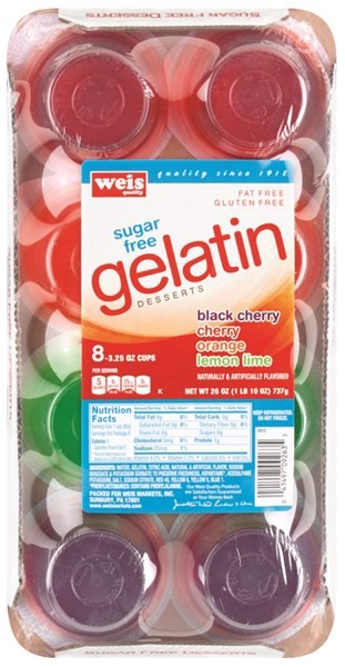 slide 1 of 1, Weis Quality Black Cherry Orange Lemon Lime 8 Pack Gelatin Desserts, 8 ct; 26 oz