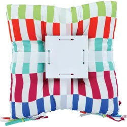 Destination Holiday Multi-Color Block Outdoor Chairpad, 17 in