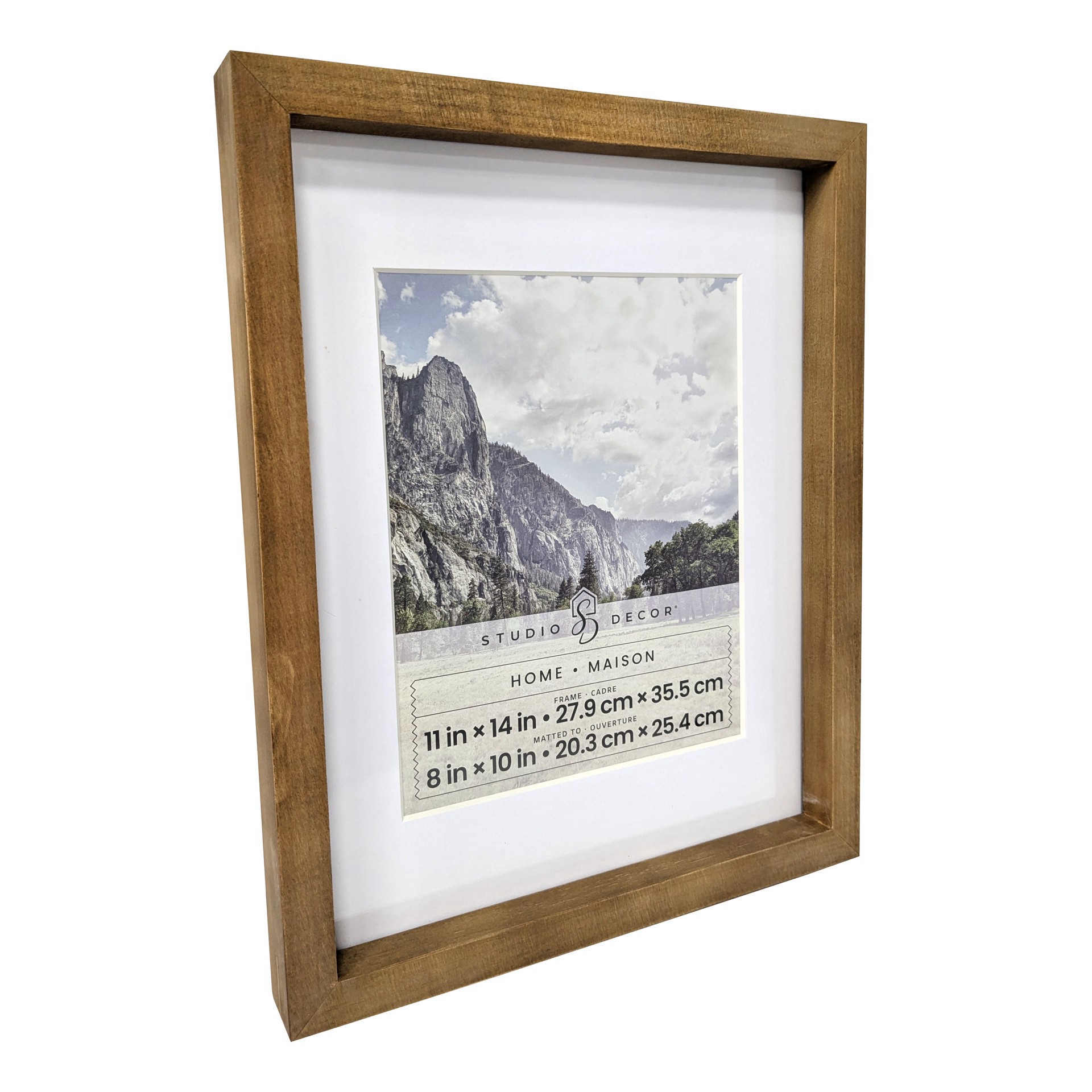 slide 5 of 6, Home Natural Walnut Stain Wood Frame With Mat By Studio Decor, 8 in x 10 in mat