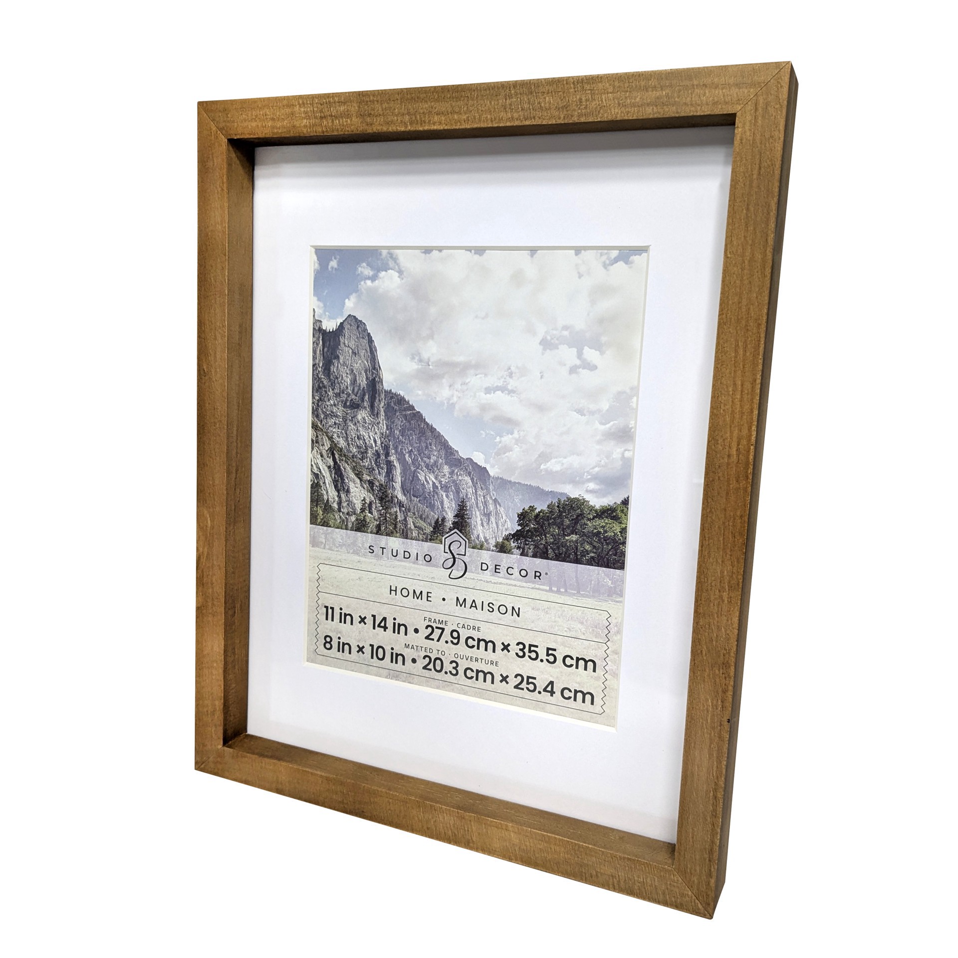 slide 4 of 6, Home Natural Walnut Stain Wood Frame With Mat By Studio Decor, 8 in x 10 in mat