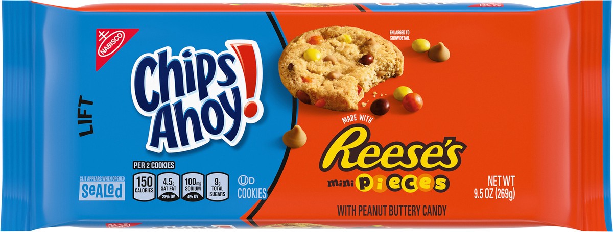 slide 11 of 15, CHIPS AHOY! Reese''s Mini Pieces Chocolate Chip Cookies, 9.5 oz, 13 oz