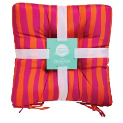 Destination Holiday Pink & Orange Wavy Outdoor Chairpad, 17 in
