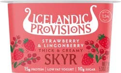 Icelandic Provisions Strawberry & Lingonberry Thick & Creamy Low Fat Skyr