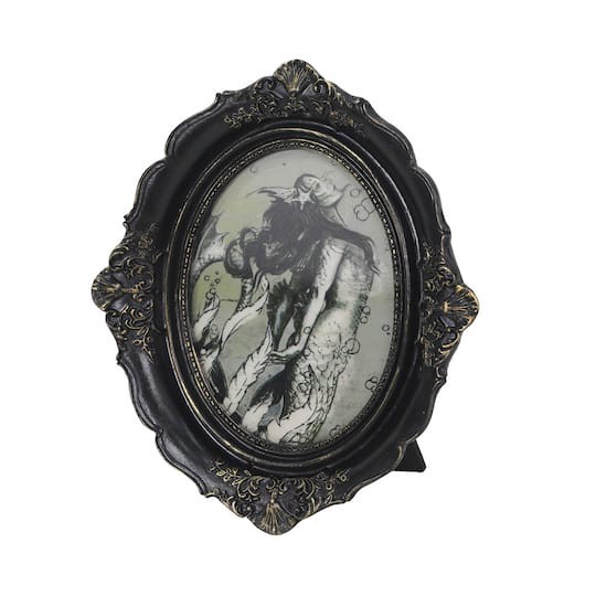 slide 1 of 3, 8.25" Lenticular Skeleton Mermaid Tabletop Decor In Ornate Frame By Ashland, 6.5 in x 1 in x 8.25 in