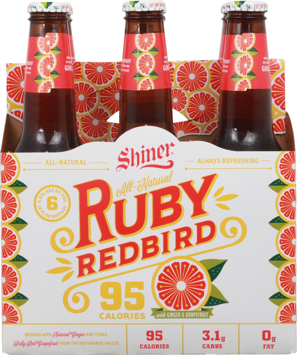 slide 7 of 9, Shiner Ruby Redbird Beer, Shiner Craft Beer, 6 Pack, 12 fl oz Bottles, 4.0% ABV, 95 Calories, 72 oz