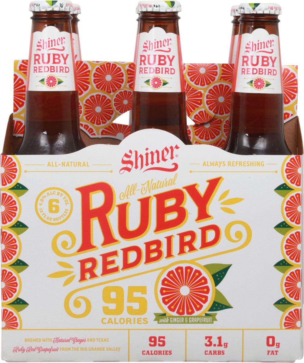 slide 3 of 9, Shiner Ruby Redbird Beer, Shiner Craft Beer, 6 Pack, 12 fl oz Bottles, 4.0% ABV, 95 Calories, 72 oz