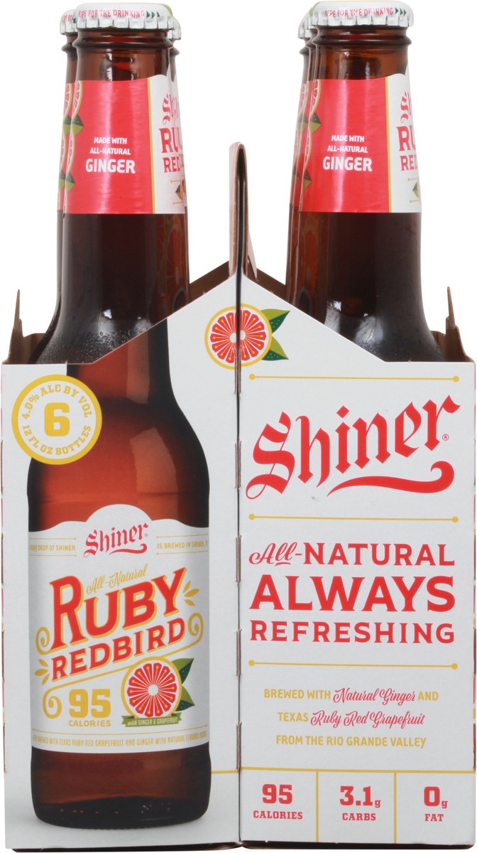 slide 9 of 9, Shiner Ruby Redbird Beer, Shiner Craft Beer, 6 Pack, 12 fl oz Bottles, 4.0% ABV, 95 Calories, 72 oz