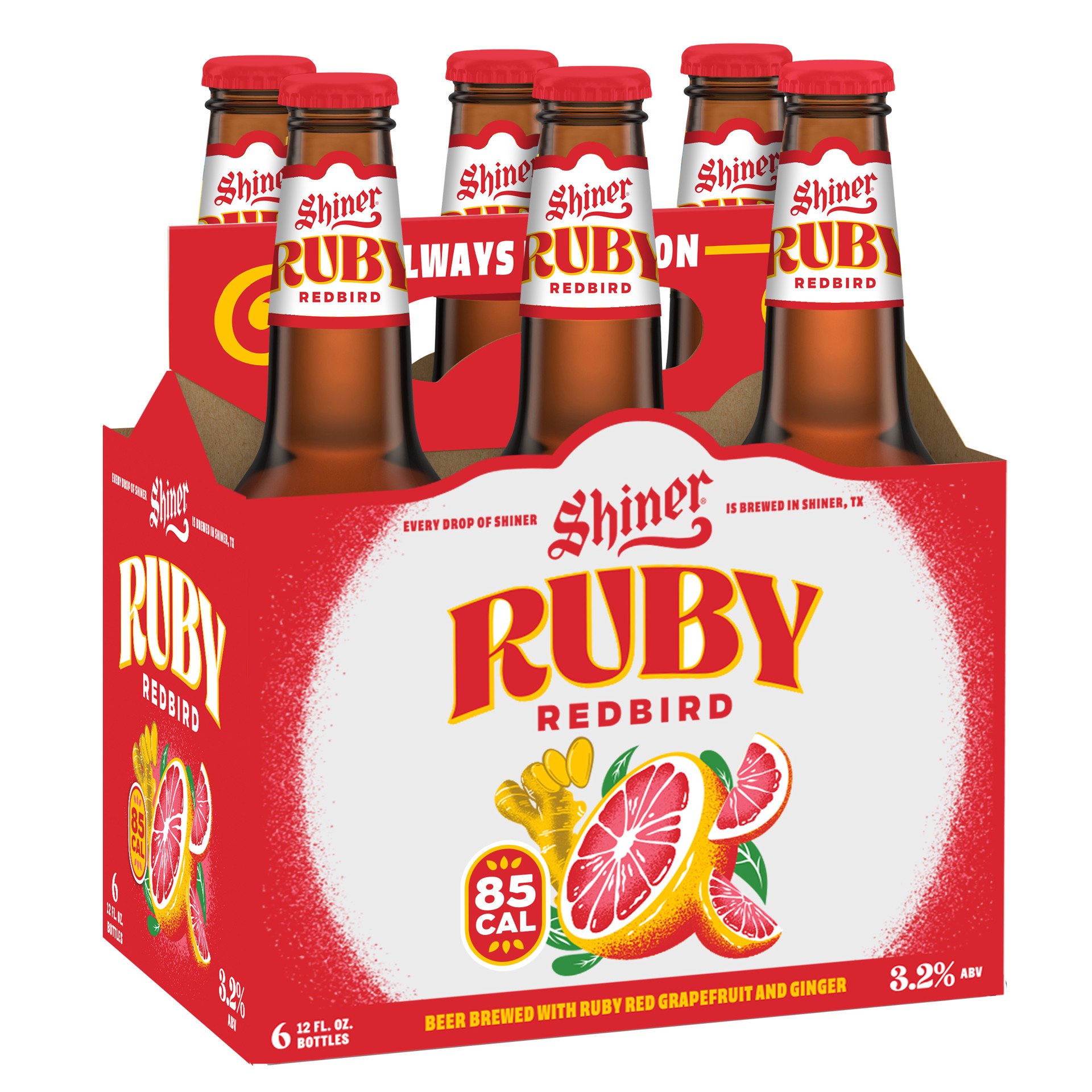 slide 1 of 9, Shiner Ruby Redbird Beer, Shiner Craft Beer, 6 Pack, 12 fl oz Bottles, 4.0% ABV, 95 Calories, 72 oz