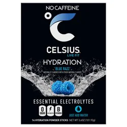CELSIUS HYDRATION™ Blue Razz Flavor, Essential Electrolyte Hydration Packets (Pack of 14)