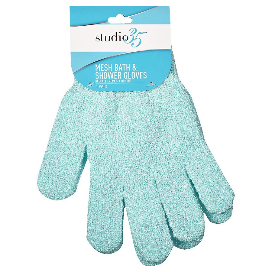 slide 1 of 4, Walgreens Beauty Mesh Bath & Shower Gloves, 1 ct