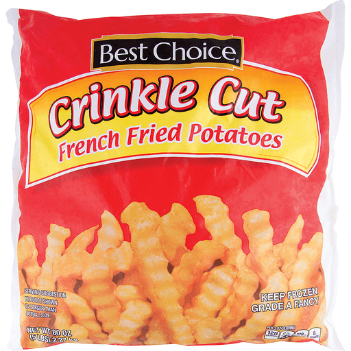 slide 1 of 1, Best Choice Crinkle Cut French Fries, 80 oz