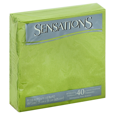 slide 1 of 1, Sensations Wasabi Green Beverage Napkin, 40 ct