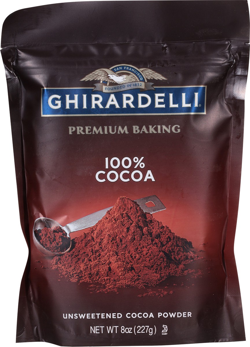 slide 8 of 9, GHIRARDELLI Premium Baking Cocoa 100% Unsweetened Cocoa Powder, 8 oz Bag, 8 oz