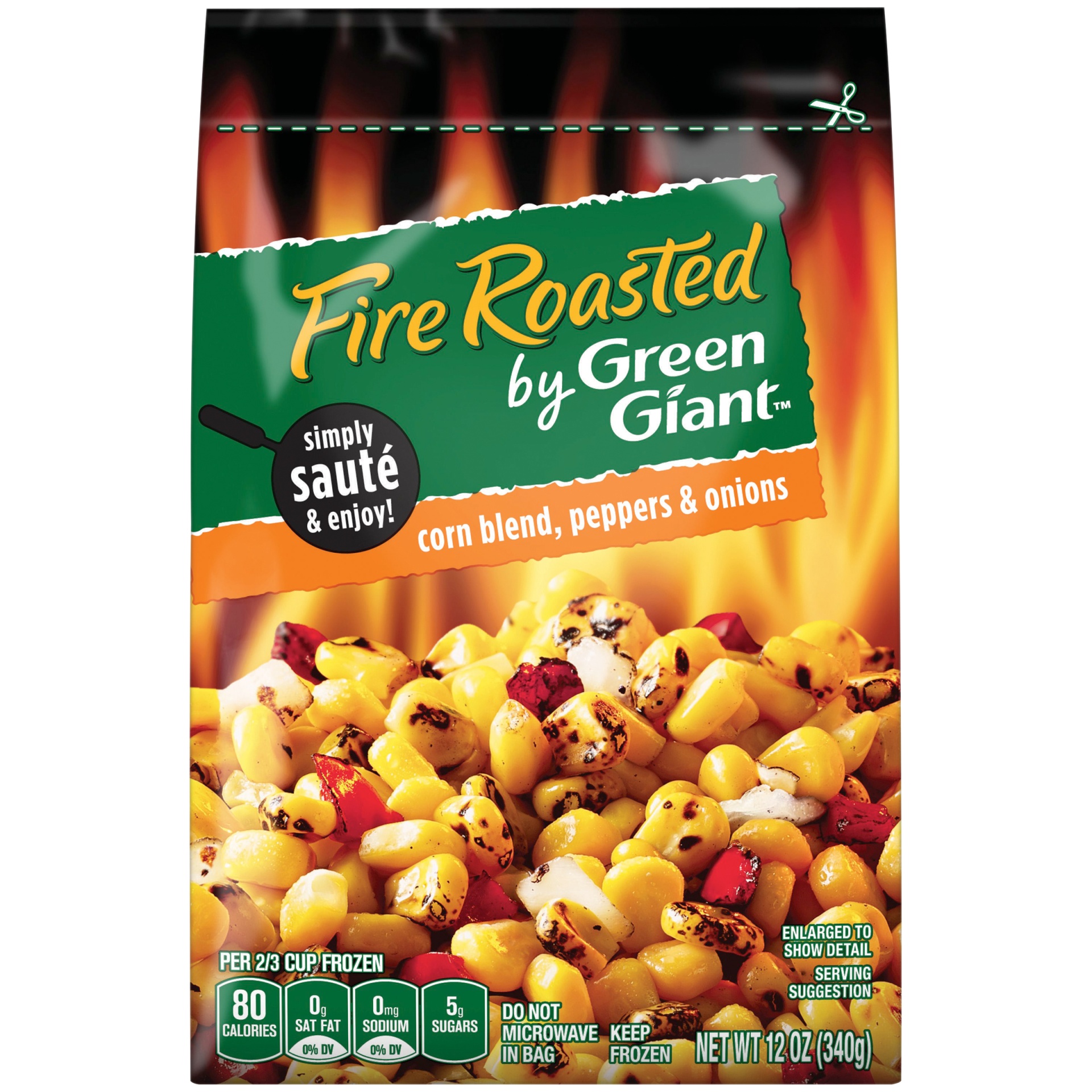 slide 1 of 1, Green Giant Fire Roasted Corn Blend, Peppers & Onions, 12 oz