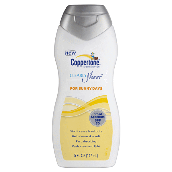 slide 1 of 1, Coppertone Clearlysheer Broad Spectrum Sunscreen Spray Spf 30, 5 oz