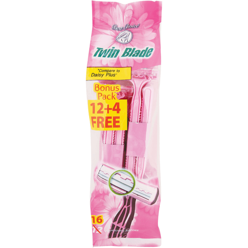 slide 1 of 1, Best Choice Ladies Twin Blade Disposable Plus, 12 ct