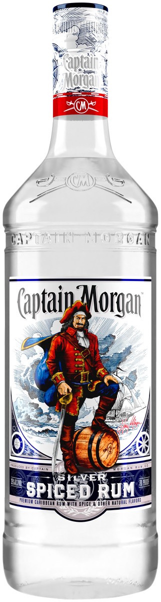 slide 1 of 3, Captain Morgan Silver Spiced Rum, 1 liter