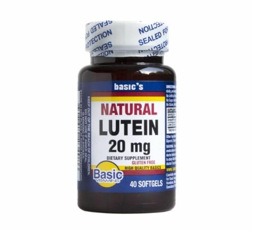 slide 1 of 1, Basic Natural Lutein Softgels 20Mg, 40 ct