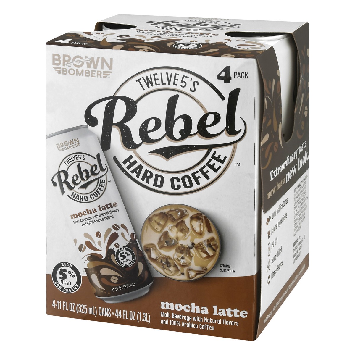 slide 3 of 9, Rebel Hard Coffee 4 Pack Mocha Latte Malt Beverage 4 ea, 4 ct; 375 ml