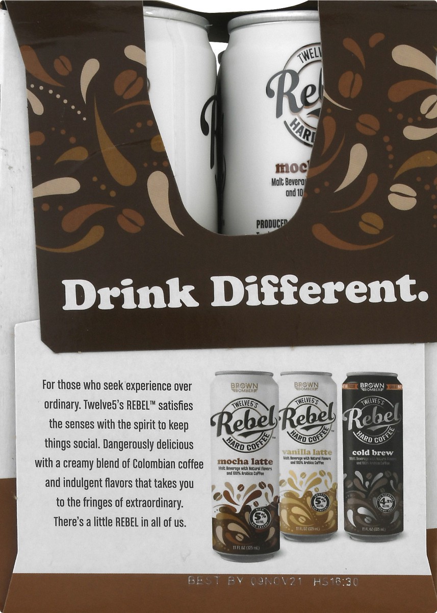 slide 7 of 9, Rebel Hard Coffee 4 Pack Mocha Latte Malt Beverage 4 ea, 4 ct; 375 ml