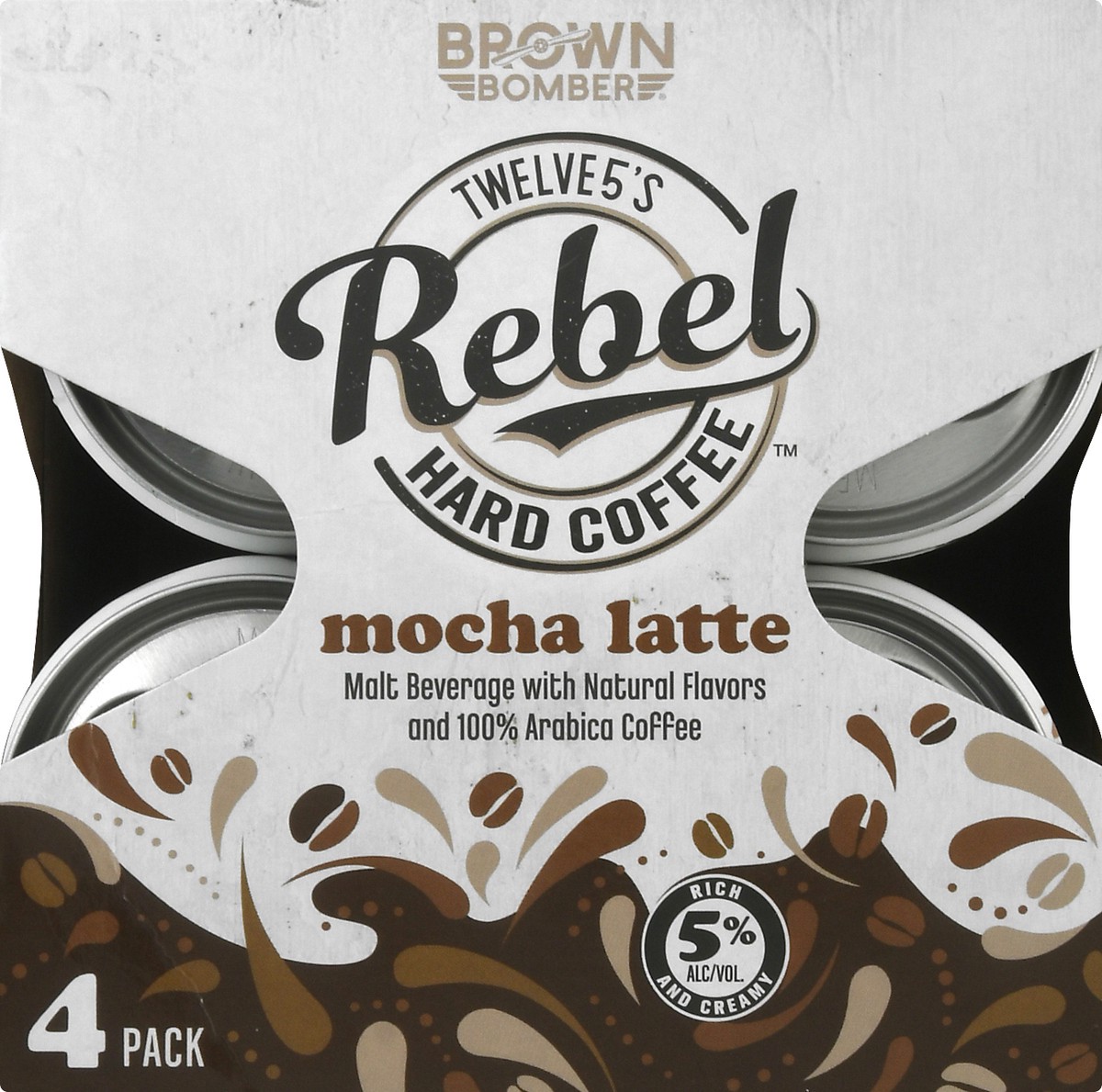 slide 9 of 9, Rebel Hard Coffee 4 Pack Mocha Latte Malt Beverage 4 ea, 4 ct; 375 ml