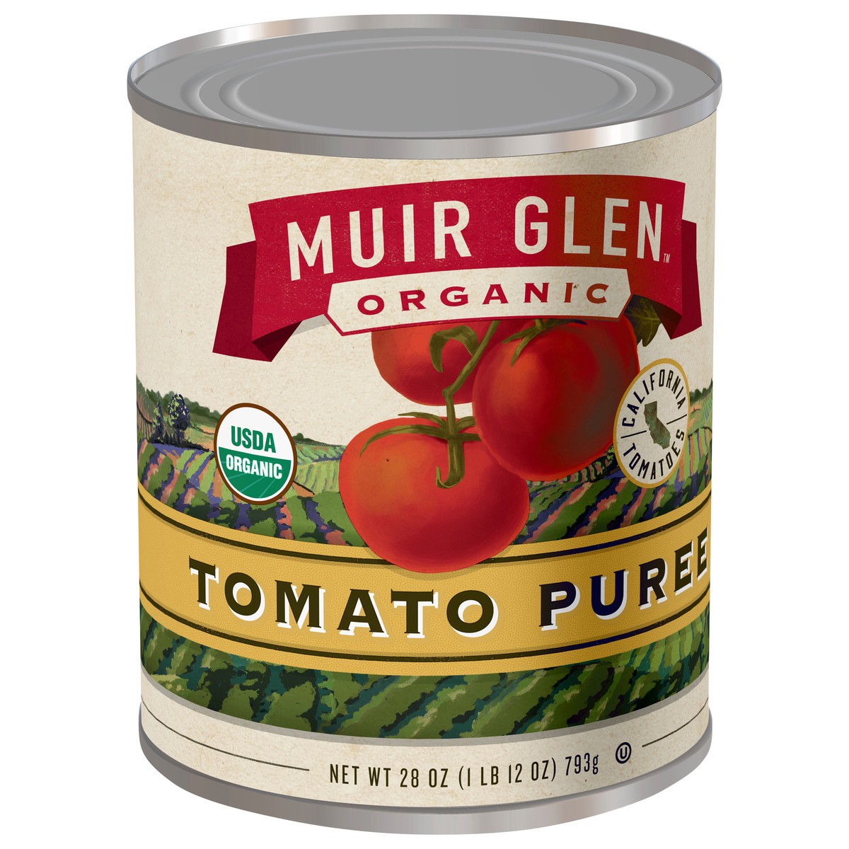 slide 7 of 9, Muir Glen USDA Certified Organic Tomato Puree, 28 oz, 28 oz