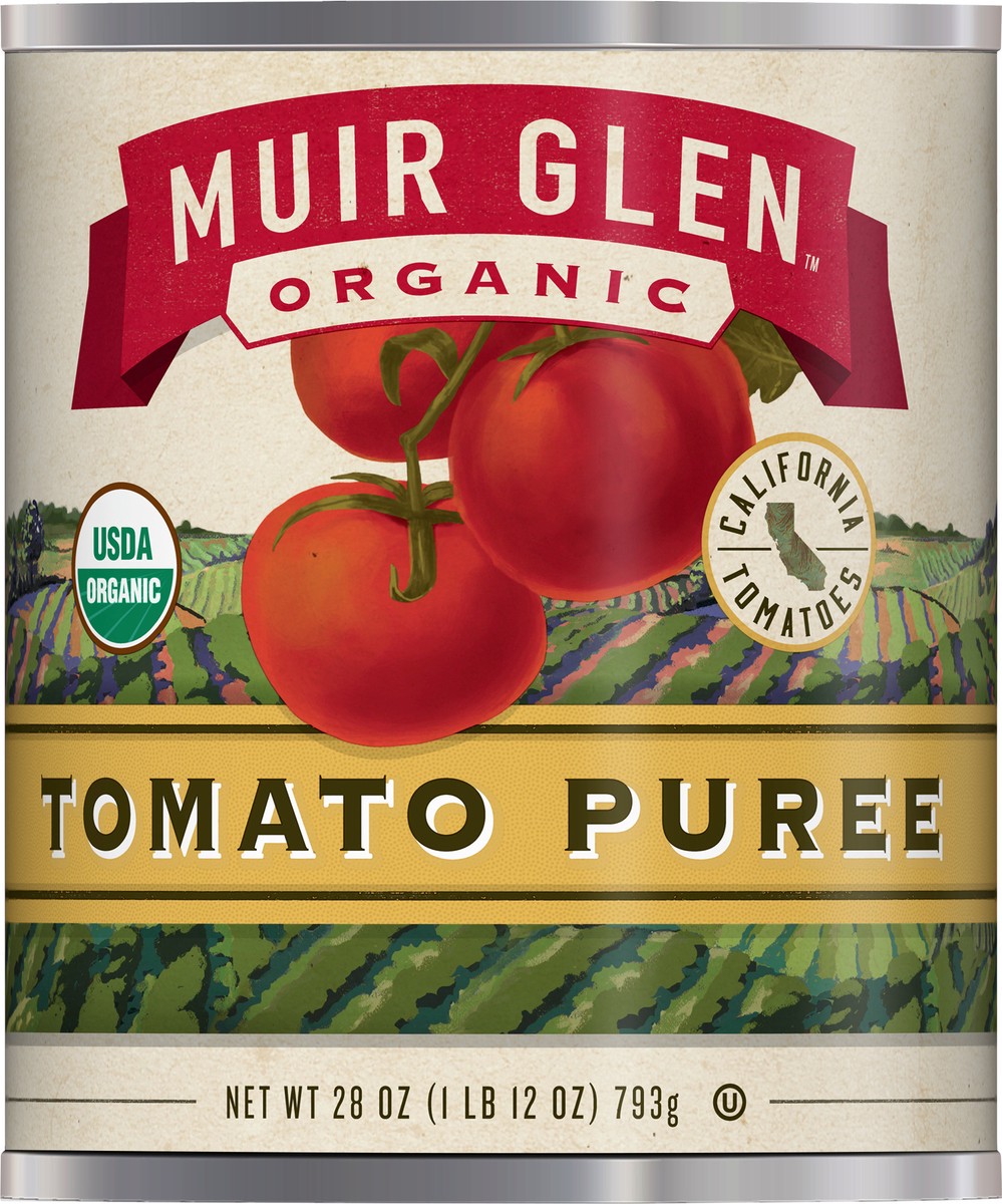 slide 3 of 9, Muir Glen USDA Certified Organic Tomato Puree, 28 oz, 28 oz