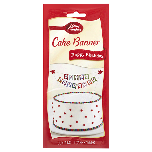 slide 1 of 1, Betty Crocker Cake Banner Happy Birthday, 1 ct