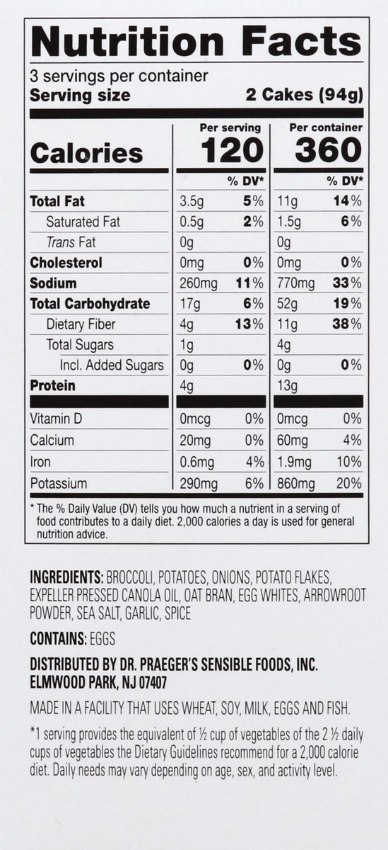 slide 9 of 13, Dr. Praeger's Broccoli Cakes, 10 oz