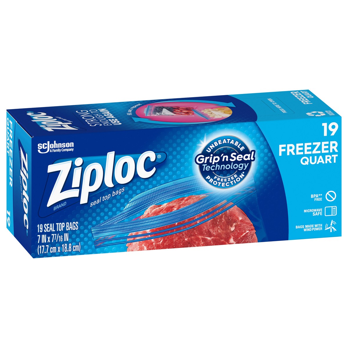slide 4 of 4, Ziploc Brand Freezer Bags with New Stay Open Design, Quart, 19, Patented Stand-up Bottom, Easy to Fill Freezer Bag, Unloc a Free Set of Hands in the Kitchen, Microwave Safe, BPA Free, 19 ct