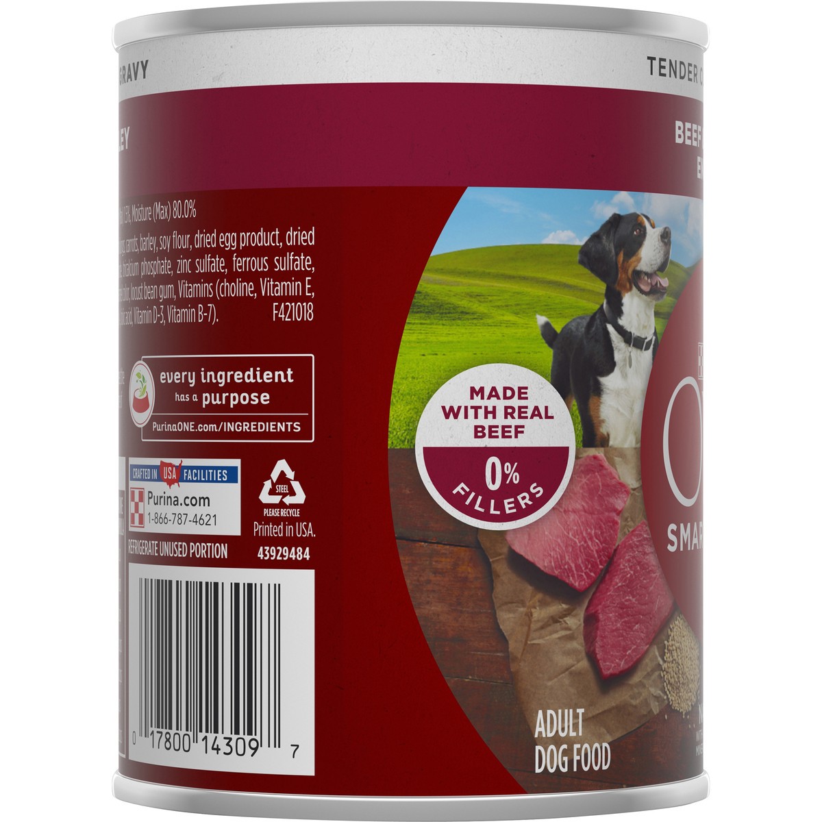 slide 7 of 7, ONE Purina ONE Tender Cuts in Gravy Beef and Barley Entree in Wet Dog Food Gravy, 13 oz