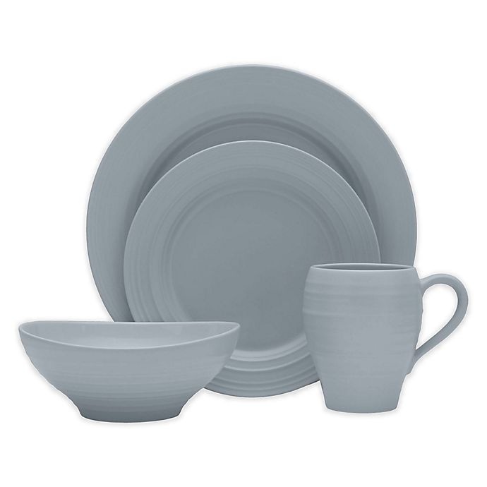 slide 1 of 1, Mikasa Swirl Place Setting - Grey, 4 ct