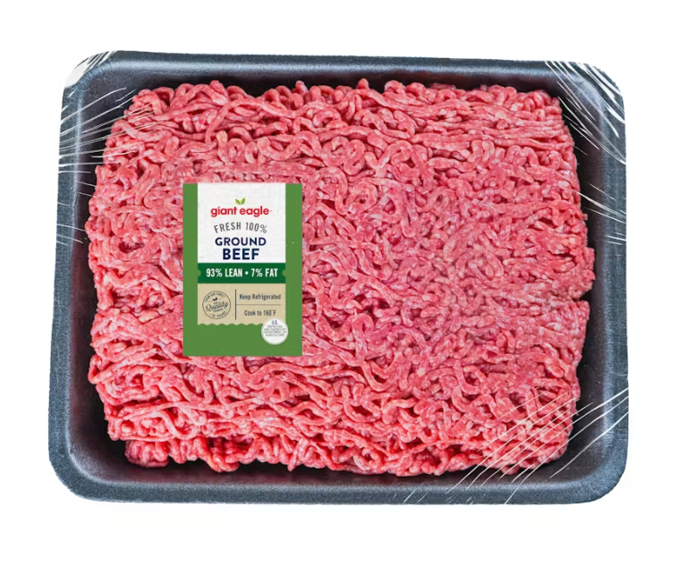 slide 1 of 5, Giant Eagle Ground Beef, 93% Fat, 7% Lean, Value Pack, per lb