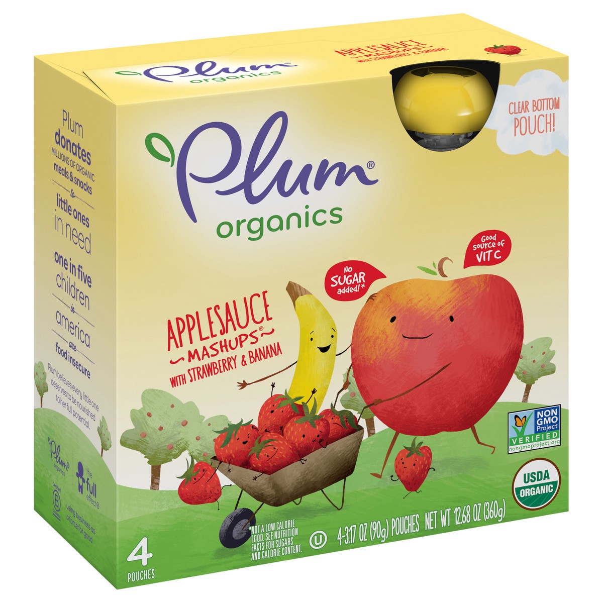 slide 2 of 9, Plum Organics Mashups Applesauce, Strawberry & Banana 3.17oz Pouch-4-Pack, 4 ct; 3.17 oz