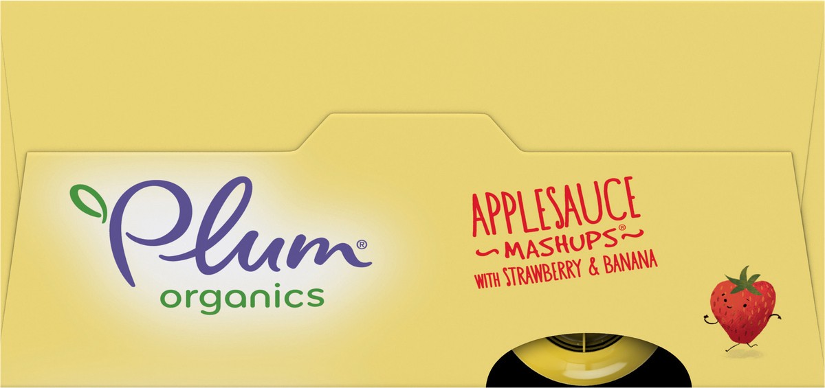 slide 9 of 9, Plum Organics Mashups Applesauce, Strawberry & Banana 3.17oz Pouch-4-Pack, 4 ct; 3.17 oz
